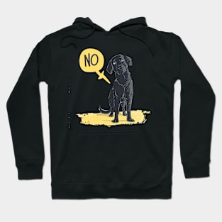 Black Labrador Says No Hoodie